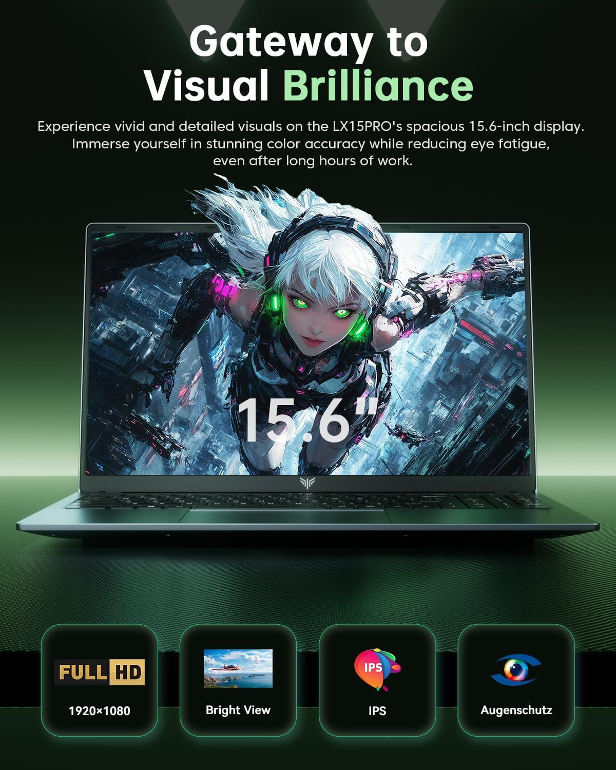 15.6 Inch Gaming Laptop with Ryzen 7 5700U (Processor up to 4.3GHz) 8C/16T - 16GB RAM DDR4